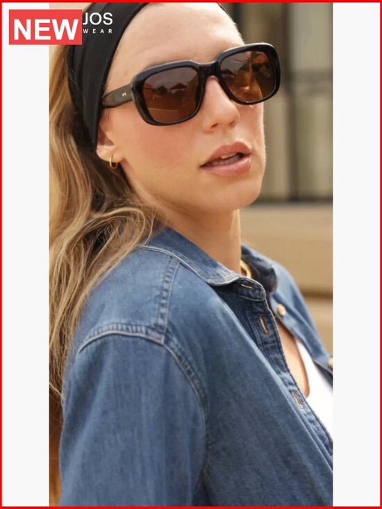 Classic Thick Rectangle Polarized Sunglasses 90s Square Frame UV400 Protection main image 4